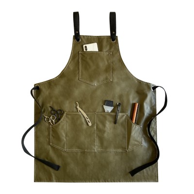 Green Bartender Barber Custom Leather Apron