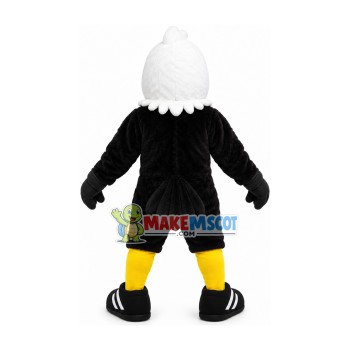 Showing Off Black Muscular Eagle Mascot Costume Showing Off Black Muscular Eagle Mascot Costume