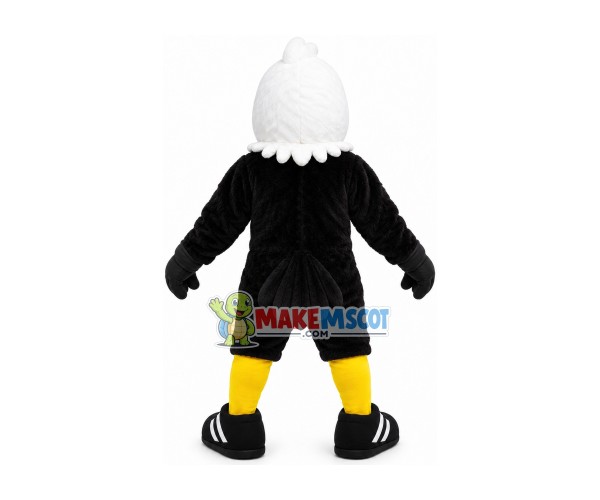 Showing Off Black Muscular Eagle Mascot Costume Showing Off Black Muscular Eagle Mascot Costume