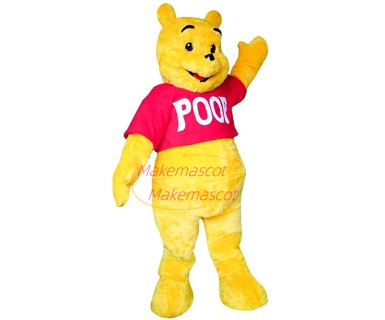 Short Plush Cartoon Pooh Bear Mascot Costume Short Plush Cartoon Pooh Bear Mascot Costume