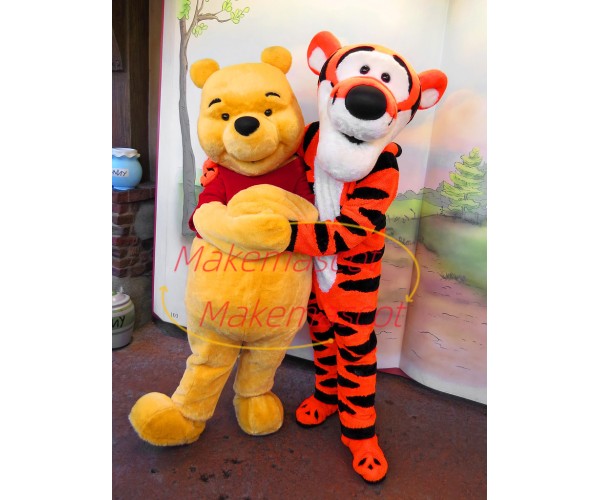 Harmonious Pooh Bear and Tigger Friends Mascot Costume Harmonious Pooh Bear and Tigger Friends Mascot Costume