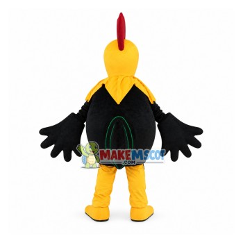 Lively Skinny Black Chicken Mascot Adult Costume Lively Skinny Black Chicken Mascot Adult Costume