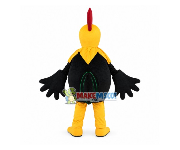 Lively Skinny Black Chicken Mascot Adult Costume