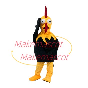 Lively Skinny Black Chicken Mascot Adult Costume