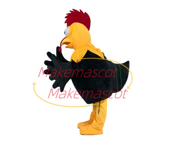 Lively Skinny Black Chicken Mascot Adult Costume