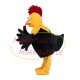 Lively Skinny Black Chicken Mascot Adult Costume