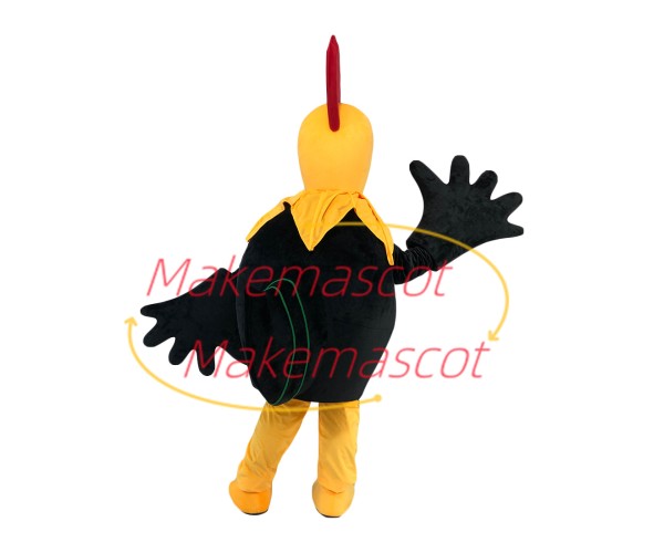 Lively Skinny Black Chicken Mascot Adult Costume