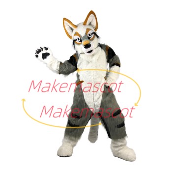 Vigorous the Smooth-coat Wolf Mascot Costume