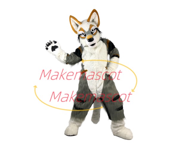 Vigorous the Smooth-coat Wolf Mascot Costume