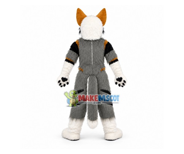 Vigorous the Smooth-coat Wolf Mascot Costume Vigorous the Smooth-coat Wolf Mascot Costume