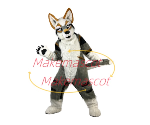 Vigorous the Smooth-coat Wolf Mascot Costume