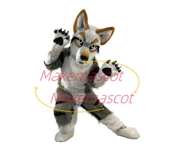 Vigorous the Smooth-coat Wolf Mascot Costume
