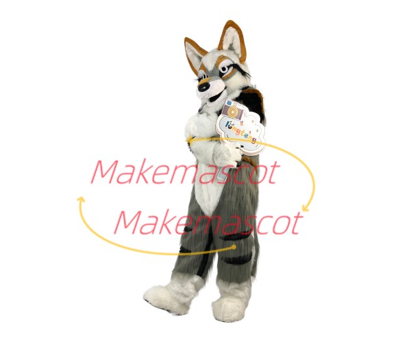 Vigorous the Smooth-coat Wolf Mascot Costume