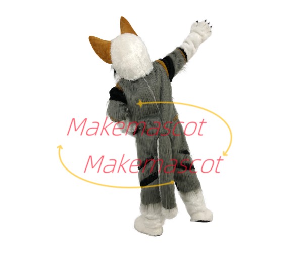 Vigorous the Smooth-coat Wolf Mascot Costume