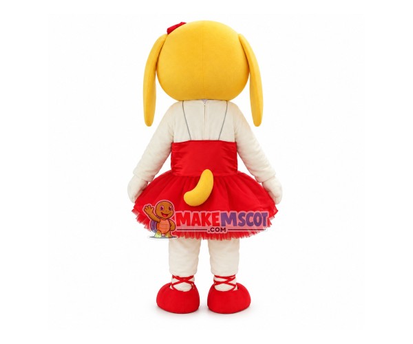 Deportment Dog In the Red Tutu Mascot Costume Deportment Dog In the Red Tutu Mascot Costume