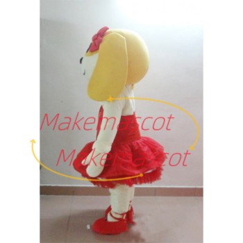 Deportment Dog In the Red Tutu Mascot Costume Deportment Dog In the Red Tutu Mascot Costume