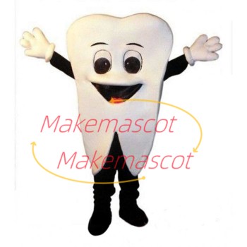 Sturdy Pure White Tooth Cartoon Mascot Costume Sturdy Pure White Tooth Cartoon Mascot Costume