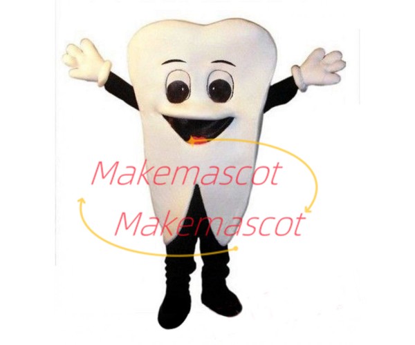 Sturdy Pure White Tooth Cartoon Mascot Costume Sturdy Pure White Tooth Cartoon Mascot Costume