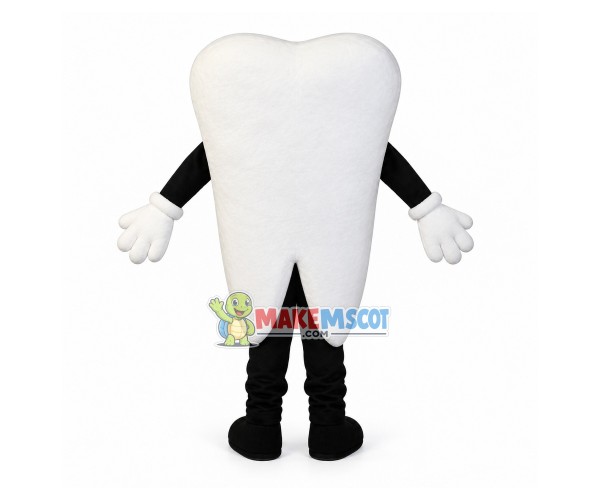 Sturdy Pure White Tooth Cartoon Mascot Costume Sturdy Pure White Tooth Cartoon Mascot Costume