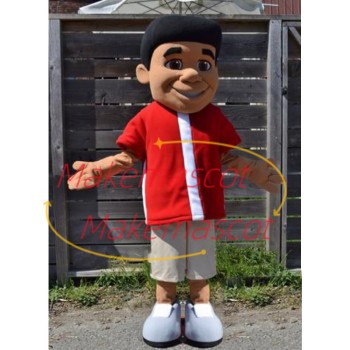 The Outdoor Sport Black Boy Mascot Costume