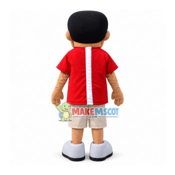 The Outdoor Sport Black Boy Mascot Costume The Outdoor Sport Black Boy Mascot Costume