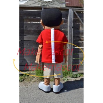 The Outdoor Sport Black Boy Mascot Costume The Outdoor Sport Black Boy Mascot Costume