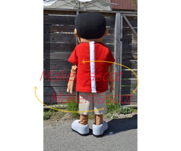 The Outdoor Sport Black Boy Mascot Costume The Outdoor Sport Black Boy Mascot Costume