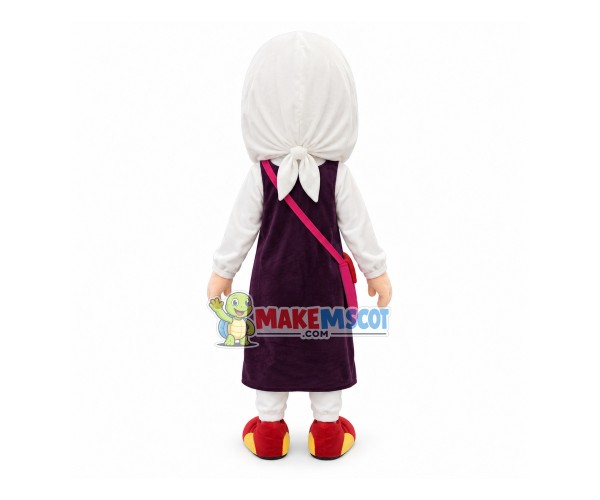 Shy Girl Carrying Big Shoulder Bag Mascot Costume Shy Girl Carrying Big Shoulder Bag Mascot Costume