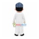 Uyghur Teenager In Plaid Headscarf Mascot Costume Uyghur Teenager In Plaid Headscarf Mascot Costume