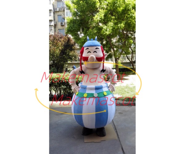 Red-haired Warrior Doll With Barrel Body Mascot Costume Red-haired Warrior Doll With Barrel Body Mascot Costume