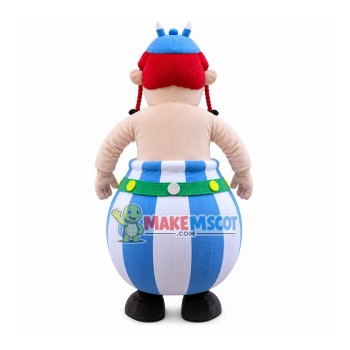 Red-haired Warrior Doll With Barrel Body Mascot Costume Red-haired Warrior Doll With Barrel Body Mascot Costume