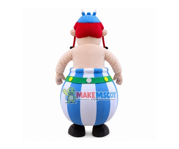 Red-haired Warrior Doll With Barrel Body Mascot Costume Red-haired Warrior Doll With Barrel Body Mascot Costume