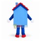 Red Roof Cartoon Lodge With Chimney Mascot Costume Red Roof Cartoon Lodge With Chimney Mascot Costume