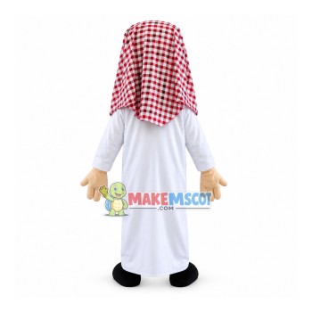 Enthusiastic Bearded Arab Man Mascot Costume Enthusiastic Bearded Arab Man Mascot Costume
