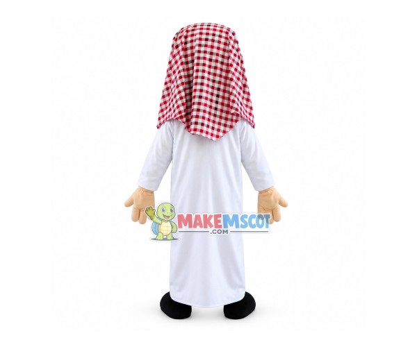 Enthusiastic Bearded Arab Man Mascot Costume Enthusiastic Bearded Arab Man Mascot Costume