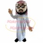 Enthusiastic Bearded Arab Man Mascot Costume