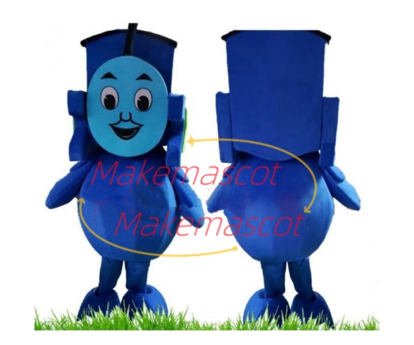 Blue Thomas Locomotive Mascot Cartoon Costume Blue Thomas Locomotive Mascot Cartoon Costume