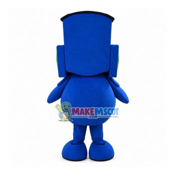 Blue Thomas Locomotive Mascot Cartoon Costume