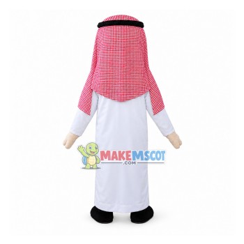 Traditional Arab Man With Pink Turban Mascot Costume