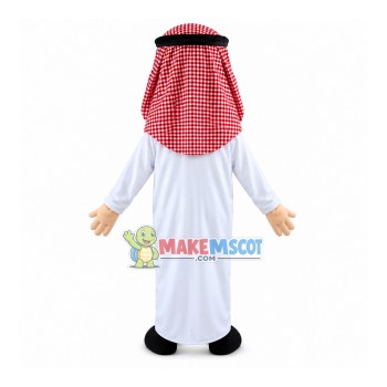 Rich Arab Man Wearing Glasses Mascot Costume Rich Arab Man Wearing Glasses Mascot Costume