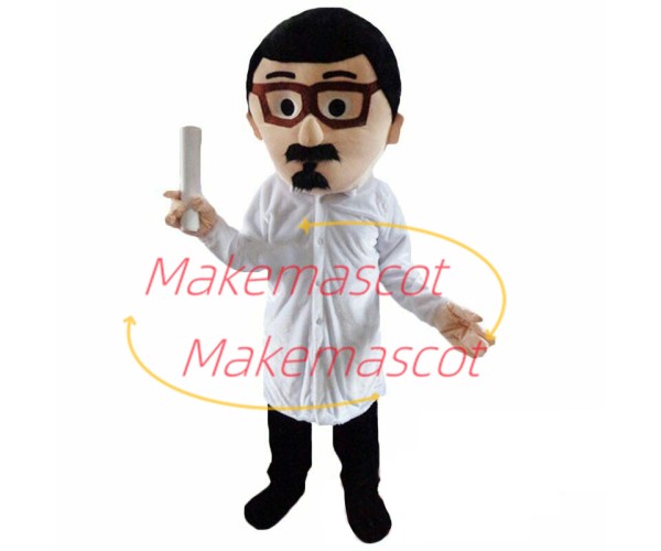Guiding Expert Holding Drawings Mascot Costume Guiding Expert Holding Drawings Mascot Costume
