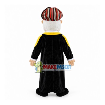 Friendly White Beard Indian Grandpa Mascot Costume Friendly White Beard Indian Grandpa Mascot Costume