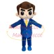 Elite Man In The Blue Dinner Suits Mascot Costume Elite Man In The Blue Dinner Suits Mascot Costume