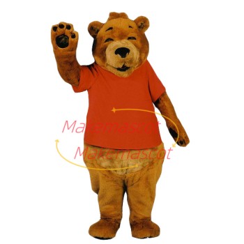 Honest Plush Bear With Smile Face Mascot Costume Honest Plush Bear With Smile Face Mascot Costume