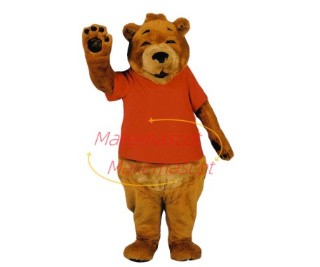 Honest Plush Bear With Smile Face Mascot Costume Honest Plush Bear With Smile Face Mascot Costume