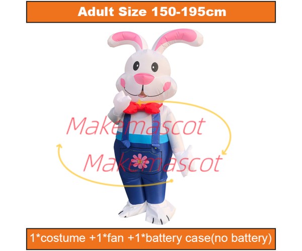 Inflatable Splendid Christmas Bunny Mascot Costume Inflatable Splendid Christmas Bunny Mascot Costume