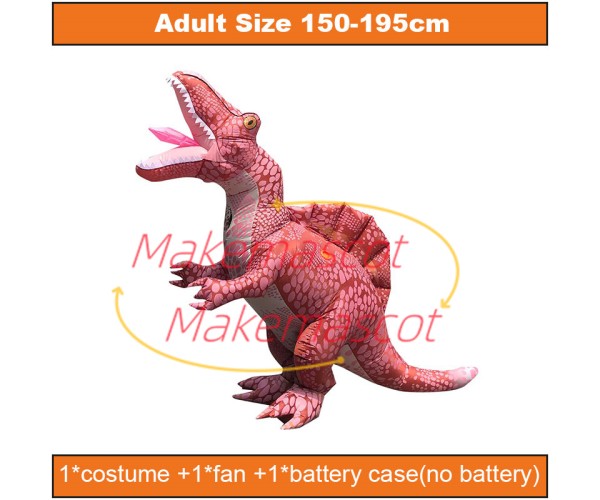 Inflatable Dark Red Spinosaurus Mascot Costume
