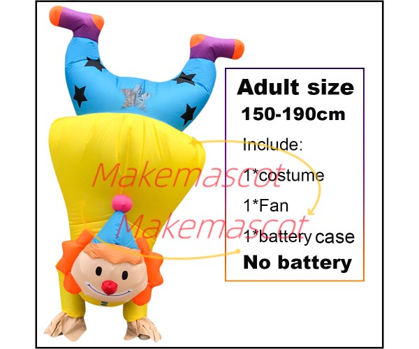 Inflatable Inverted Clown Mascot Costume
