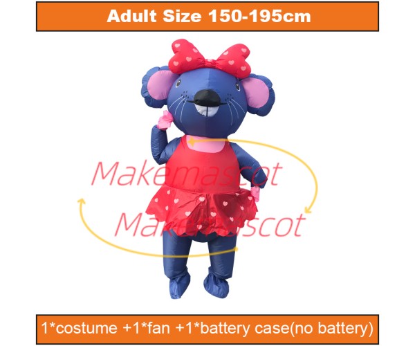 Large Winter Rat Inflatable Mascot Costume Large Winter Rat Inflatable Mascot Costume