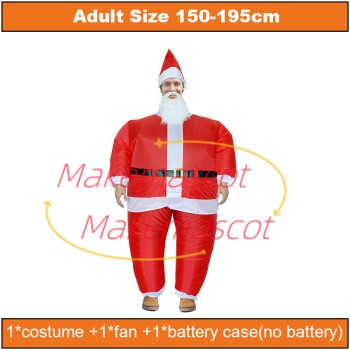 Inflatable White Beard Santa Claus Mascot Costume Inflatable White Beard Santa Claus Mascot Costume